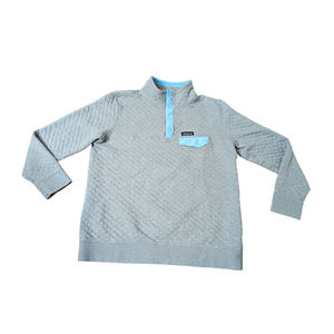 Patagonia Women's Organic Cotton Quilt Snap-T Pullover Fleece Grey Size X- LARGE